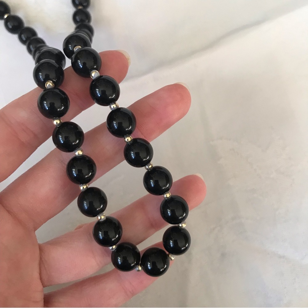 Vintage Black Beaded Necklace